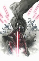 Rule 34 | 5boys, alex ross, armor, cape, commentary, darth vader, energy sword, english commentary, helmet, holding, lightsaber, male focus, multiple boys, red lightsaber, science fiction, sith, star wars, stormtrooper, sword, weapon