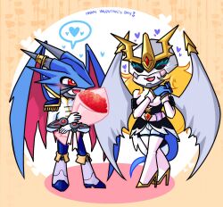 Rule 34 | closed eyes, couple, digimon, digimon (creature), flower, horns, imperialdramon, imperialdramon paladin mode, rose, solo, tail, ulforcev-dramon