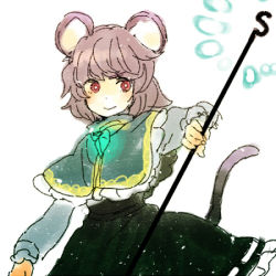 Rule 34 | 1girl, animal ears, female focus, grey hair, lowres, meeko, mouse ears, mouse tail, nazrin, red eyes, solo, tail, touhou, white background