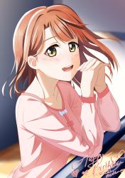 Rule 34 | 1girl, absurdres, alternate hairstyle, artist name, artist request, blush, bow, breasts, collarbone, female focus, fingers together, green eyes, highres, indoors, instrument, looking at viewer, love live!, love live! nijigasaki high school idol club, love live! school idol festival, medium breasts, nail, nail polish, orange hair, own hands together, parted lips, piano, pink bow, pink nails, pink nails, pink shirt, red hair, shirt, short hair, smile, solo, uehara ayumu, upper body, white bow, yellow eyes, zakimpo