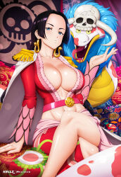 Rule 34 | 1girl, absurdres, boa hancock, breasts, earrings, highres, jewelry, large breasts, long hair, one piece
