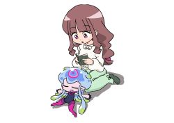 Rule 34 | 2girls, brown hair, digimon, digimon ghost game, jellyfish, jellyfish girl, jellymon, looking at another, monster girl, multiple girls, tentacle hair, tentacles, tsukiyono ruli