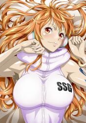 Rule 34 | 1girl, absurdres, highres, leotard, lips, long hair, looking at viewer, nami (one piece), nami (one piece) (egghead), nel-zel formula, one piece, shiny skin, vest, white leotard