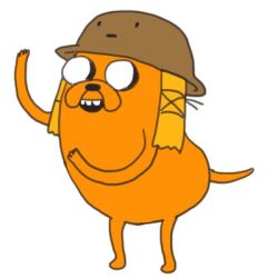 Rule 34 | adventure time, arms up, dog, full body, hat, jake the dog, lowres, moriya suwako, onikobe rin, open mouth, pyonta, simple background, solo, tail, toon (style), touhou, white background