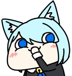 Rule 34 | 1girl, animal ears, animated, animated gif, cat ears, covering own mouth, giggling, lowres, seseren, seseren (character), short hair