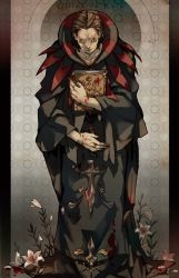 Rule 34 | 1boy, ayajik, bad id, bad pixiv id, blood, book, hugging book, fate/zero, fate (series), flower, gilles de rais (caster) (fate), holding, holding book, jewelry, lily (flower), male focus, md5 mismatch, hugging object, ring, solo