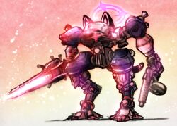 Rule 34 | armored core, armored core 6, beam sword, blue archive, crossover, gun, halo, highres, mech, mecha, momoi (blue archive), robot, solo, weapon