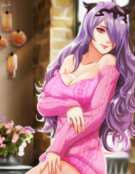 Rule 34 | 1girl, bare shoulders, breasts, camilla (fire emblem), cleavage, fire emblem, large breasts, long hair, nintendo, purple hair, tagme