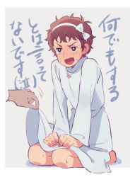 Rule 34 | 1boy, alternate costume, amuro ray, black eyes, blush, bow, brown hair, clothes lift, cross, cross necklace, crossdressing, gundam, hair bow, hairband, jewelry, kneeling, lifting another&#039;s clothes, mobile suit gundam, namihaya, necklace, skirt, skirt hold, skirt lift, solo, tears