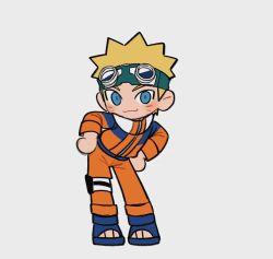 Rule 34 | 1boy, animated, animated gif, blonde hair, blue eyes, dancing, hands on own hips, jumpsuit, looking at viewer, male focus, naruto, naruto (series), orange jumpsuit, simple background, solo, uzumaki naruto, white background, winteamelon