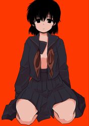Rule 34 | black hair, haida katsuretsu, highres, school uniform, simple background, tagme