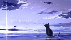 Rule 34 | blue theme, cat, light, loundraw, no humans, original, scenery, sky, vocaloid, water