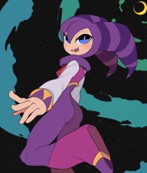 Rule 34 | absurdres, androgynous, ass, blue eyes, captain kirb, colored skin, eyelashes, gender request, hat, highres, jester, jester cap, leg up, looking at viewer, nights (character), nights into dreams, sega, white skin