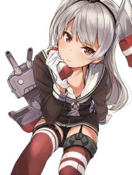 Rule 34 | 10s, 1girl, akaitera, amatsukaze (kancolle), animated, animated png, black panties, blinking, brown eyes, female focus, kantai collection, long hair, looking at viewer, looking to the side, panties, pantyshot, rensouhou-kun, simple background, solo, thighhighs, twintails, two side up, ugoira, underwear, white background