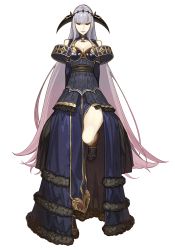 Rule 34 | 1girl, armor, bare shoulders, black eyes, boots, breastplate, breasts, center opening, cleavage, fire emblem, fire emblem cipher, fire emblem echoes: shadows of valentia, full body, grey hair, headband, hidari (left side), lipstick, long hair, makeup, nintendo, shade (fire emblem), solo, thighs, transparent background, very long hair