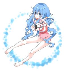 Rule 34 | 10s, 1girl, animal ears, blue eyes, blue hair, rabbit, rabbit ears, date a live, eyepatch, hair ornament, hand puppet, heart, long hair, looking at viewer, matching hair/eyes, puppet, solo, stuffed animal, stuffed rabbit, stuffed toy, swimsuit, twintails, yagi-san (wintersky), yoshino (date a live), yoshinon