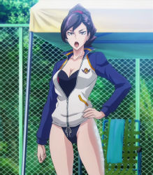 Rule 34 | 1girl, asaki kayoko, cowboy shot, dive!!, highres, screencap, source request, stitched, swimsuit, third-party edit