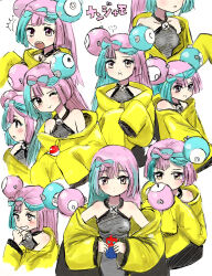 creatures_(company) game_freak gen_4_pokemon iono_(pokemon) multicolored_hair nintendo pink_eyes pink_hair poke_ball poke_ball_(basic) pokemon pokemon_sv rotom rotom_phone two-tone_hair