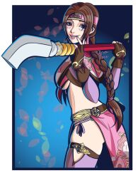 Rule 34 | 1girl, braid, braided ponytail, breasts, large breasts, long hair, midriff, revealing clothes, seong mi-na, soul calibur, soulcalibur, soulcalibur vi, underboob