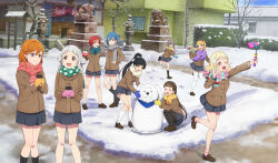 6+girls :d :o ;d absurdres aqua_scarf arashi_chisato arched_bangs bare_tree black_hair black_socks blonde_hair blue_eyes blue_hair blue_scarf blunt_bangs blush bow braid brown_hair brown_jacket brown_shoes character_snowman chibi_(love_live!_superstar!!) closed_mouth crossed_bangs cup disposable_coffee_cup disposable_cup double_bun dress enpera eye_contact fur_scarf gradient_hair green_eyes green_scarf grey_hair grey_scarf grid_print hair_between_eyes hair_bow hair_bun hair_ribbon hairband half-closed_eyes half_up_braid hazuki_ren heanna_sumire high_ponytail highres holding holding_cup jacket kneehighs leaning_forward loafers long_hair long_sleeves looking_at_another looking_back love_live! love_live!_school_idol_festival_2 love_live!_superstar!! low_twin_braids low_twintails mittens multicolored_hair multiple_girls no_socks official_art one_eye_closed onitsuka_natsumi open_mouth orange_eyes orange_hair orange_mittens outdoors parted_bangs pink_eyes pink_hair pink_mittens pink_scarf pink_socks pinstripe_scarf polka_dot polka_dot_scarf ponytail purple_eyes purple_scarf red_eyes red_hair red_hairband ribbon running sakurakoji_kinako scarf scarf_bow school_uniform selfie_stick shibuya_kanon shoes short_dress short_hair short_hair_with_long_locks single_side_bun smile snow snow_animal snow_rabbit snowing socks squatting standing standing_on_one_leg tang_keke thighhighs tree twin_braids twintails two-tone_socks v-shaped_eyebrows wakana_shiki white_bow white_hair white_ribbon white_scarf white_socks white_thighhighs winter winter_uniform yellow_eyes yellow_scarf yellow_socks yoneme_mei yuigaoka_school_uniform zettai_ryouiki