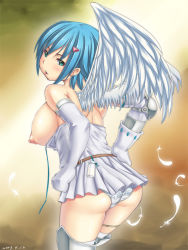 Rule 34 | 00s, 1girl, :p, angel, angel of light nanael, angel wings, ass, bad id, bad pixiv id, blue hair, breasts, elbow gloves, feathers, gloves, green eyes, huge breasts, menosuke, nanael (queen&#039;s blade), nanael (queen's blade), nipples, panties, polka dot, polka dot panties, puffy nipples, queen&#039;s blade, solo, thighhighs, tongue, tongue out, underwear, wings