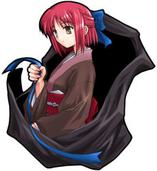 Rule 34 | 00s, 1girl, half updo, kohaku (tsukihime), lowres, red hair, simple background, solo, torishimo, tsukihime, white background