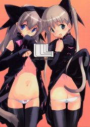 Rule 34 | animal ears, blush, cat ears, cat tail, glasses, highres, open clothes, open shirt, shirt, tail, thighhighs
