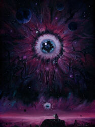 Rule 34 | 1other, artist name, bloodborne, eldritch abomination, eye focus, fantasy, landscape, looking at viewer, original, planet, ryan t. hancock, solo, space, standing, watermark