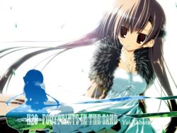 Rule 34 | 00s, 1girl, brown eyes, brown hair, cigarette, feather boa, h2o footprints in the sand, long hair, non-web source, smoking, solo, tabata yui, twintails