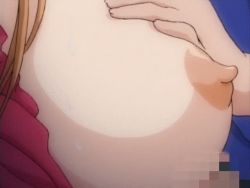 Rule 34 | 1girl, animated, animated gif, grabbing another&#039;s breast, breasts, censored, fusano tomoka, grabbing, huge breasts, milk junkies, nipples, outdoors, paizuri