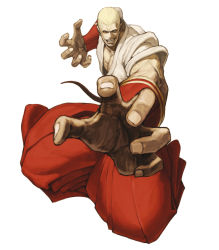 Rule 34 | 1boy, blonde hair, crazy eyes, fatal fury, foreshortening, geese howard, hakama, hakama skirt, highres, japanese clothes, male focus, muscular, nona, official art, red hakama, skirt, snk, solo, svc chaos, the king of fighters