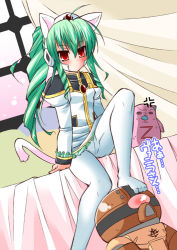 Rule 34 | 00s, 1girl, acguy, anger vein, angry, animal ears, blush, broccoli (company), cat ears, cat tail, crossover, drill hair, dutch angle, feet, galaxy angel, green hair, gundam, high ponytail, indoors, jun&#039;you maru, long hair, mobile suit gundam, normad, pantyhose, ponytail, red eyes, robot, sweat, tail, translated, uniform, upskirt, vanilla h