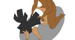 Rule 34 | 2boys, all fours, anal, animated, animated gif, ass, astralseven, black hair, closed eyes, dark skin, male focus, male penetrated, minus8-kun, minuspal, multiple boys, tongue, tongue out, trap, yaoi