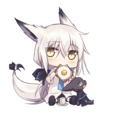 Rule 34 | 1girl, animal, animal ears, bread slice, chibi, commentary request, eating, egg yolk, food, food in mouth, fox ears, fox tail, full body, hair ribbon, long hair, looking at viewer, mouth hold, nagishiro mito, original, ribbon, silver hair, sitting, solo, tail, toast, toast in mouth, transparent background, yellow eyes