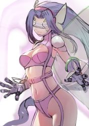 Rule 34 | 1girl, armor, armpits, ass, belt, bikini, blue background, bra, breasts, butterfly hair ornament, butterfly wings, butterfly wings gauntlets, cleavage, closed mouth, cowboy shot, digimon, digimon (creature), digimon frontier, facial mark, fairimon, fairy, fairy wings, garter straps, gauntlets, gloves, gloves wings, gradient background, grey background, hair ornament, hairband, head wings, highres, insect wings, large breasts, lingerie, long hair, medium breasts, narrow waist, navel, panties, pink panties, purple belt, purple bikini, purple bra, purple gloves, purple hair, purple hairband, purple headwear, purple panties, revealing clothes, rui rubellent, shoulder armor, shoulder pads, smile, stomach, swimsuit, thighhighs, thong, underwear, visor, wide hips, wings