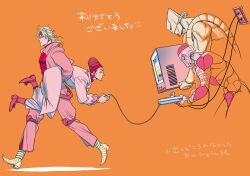 Rule 34 | 4boys, alternate color, atum (stand), bastet (stand), beehive hairdo, carrying, carrying person, carrying under arm, controller, crt, dio brando, earrings, electrical outlet, game console, game controller, headband, heart headband, heart kneepads, jewelry, jojo no kimyou na bouken, male focus, merumeru626, multiple boys, playing games, pointy footwear, stand (jojo), stardust crusaders, terence t. d&#039;arby, the world