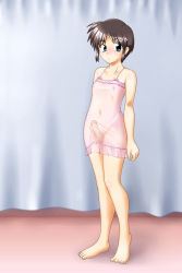 Rule 34 | 1boy, brooch, crossdressing, erection, erection under clothes, full body, highres, jewelry, kurosu mozuku, lingerie, looking at viewer, male focus, negligee, penis, see-through, solo, testicles, trap, underwear