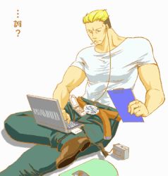 Rule 34 | computer, earphones, keyboard (computer), laptop, lowres, male focus, real bout, snk, the king of fighters, yamazaki ryuuji