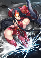 Rule 34 | 1girl, aircraft, armor, ass, bikini armor, black hair, blood, blue blood, bouncing breasts, breasts, ch-53, cleavage, cleavage cutout, clothing cutout, colored blood, crimson typhoon, dragon, eastern dragon, facial hair, fighting stance, glowing blood, haganef, hair over one eye, helicopter, huge breasts, jaeger (pacific rim), legendary pictures, leotard, lights, long hair, looking at viewer, mecha, mecha musume, mechanical arms, mustache, pacific rim, pan pacific defense corps, personification, rain, revealing clothes, robot, single mechanical arm, smile, solo, storm, thong leotard, very long hair, water, yellow eyes