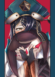 Rule 34 | 1girl, absurdres, black gloves, black hair, blue headwear, blush, breasts, chinese clothes, yu mei-ren (fate), crying, crying with eyes open, doll, embarrassed, fate/grand order, fate (series), fingerless gloves, gem, gloves, hair between eyes, hair ornament, hair over one eye, hair stick, highres, holding, holding doll, long sleeves, looking at viewer, medium hair, mole, mole under eye, small breasts, solo, straight hair, tassel, tears, upper body, user quidai08, wide sleeves, xu fu (fate)