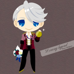 Rule 34 | 1boy, :&gt;, black pants, blue eyes, blue flower, blue rose, bouquet, character name, collared shirt, english text, flower, highres, ice skates, kaorin minogue, male focus, medal, pants, red flower, red rose, rose, shirt, silver hair, skates, smile, sparkle, viktor nikiforov, yellow flower, yellow rose, yuri!!! on ice