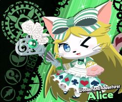 Rule 34 | alice (cat busters), artist request, blonde hair, blue eyes, cat, cat busters, furry, long hair, one eye closed