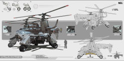 Rule 34 | 1boy, aircraft, blueprint (medium), concept art, gatling gun, gun, helicopter, karanak, original, weapon