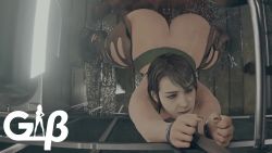 Rule 34 | 1girl, 2boys, 3d, against wall, animated, arms up, ass, bdsm, blue eyes, bondage, bound, bound wrists, brown hair, cuffs, dark-skinned male, dark skin, from above, generalbutch, handcuffs, head out of frame, hetero, highres, huge ass, interracial, jiggle, konami, large insertion, large penis, metal gear (series), multiple boys, pantyhose, penis, quiet (metal gear), rape, restrained, sex, sex from behind, showering, sound, spanking, standing, standing sex, torn clothes, torn pantyhose, video