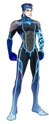 Rule 34 | 00s, 10s, blue hair, blue theme, bodysuit, cu chulainn (fate), cu chulainn (fate/extra), cu chulainn (fate/stay night), fate/extra, fate/stay night, fate (series), full body, male focus, neon trim, official alternate costume, official art, solo, standing, transparent background, wada arco
