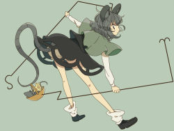 Rule 34 | 1girl, animal ears, bad id, bad pixiv id, basket, bloomers, cheese, female focus, food, grey hair, mouse (animal), mouse ears, mouse tail, nazrin, red eyes, short hair, solo, tail, touhou, underwear, yuzuhara moke