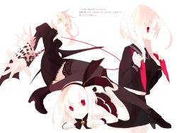 Rule 34 | 1girl, ahoge, albino, alternate costume, baal (shiomachi), black thighhighs, boots, bow, bowtie, brooch, dress, full body, hair bow, hairband, high heels, jewelry, looking at viewer, multiple views, original, pale skin, pointy ears, profile, red eyes, school uniform, shiomachi, short hair with long locks, sidelocks, thighhighs, upper body, white background, white hair, yellow eyes, zettai ryouiki