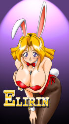Rule 34 | 1girl, animal ears, bent over, between breasts, blonde hair, bow, bowtie, breast hold, breasts, brown pantyhose, cleavage, detached collar, erilin goldsmith, fake animal ears, huge breasts, leotard, lighter, non-web source, pantyhose, playboy bunny, rabbit ears, rabbit tail, red bow, red bowtie, short hair, solo, ta152 (graf zeppelin), tail, variable geo