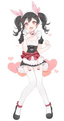 Rule 34 | 10s, 1girl, animal ears, apron, artist name, artist request, bad id, bad twitter id, birthday, black dress, black footwear, black hair, black skirt, blush, bow, bowtie, breasts, choker, cleavage, cleavage cutout, clenched hand, clothing cutout, collarbone, cross-laced clothes, cross-laced dress, detached collar, dress, fake animal ears, female focus, frilled choker, frilled dress, frilled shirt collar, frilled skirt, frills, full body, garter straps, hair bow, hair ribbon, happy birthday, heart, heart background, lace trim, long hair, looking at viewer, love live!, love live! school idol project, maid, maid apron, maid cap, maid headdress, marin (myuy 3), miniskirt, mogyutto &quot;love&quot; de sekkin chuu!, neck ribbon, open mouth, pantyhose, pink bow, plaid, plaid dress, plaid skirt, pleated, pleated dress, pleated skirt, puffy short sleeves, puffy sleeves, rabbit ears, red bow, red eyes, red ribbon, ribbon, scrunchie, shoes, short dress, short hair, short sleeves, sidelocks, simple background, skirt, small breasts, smile, solo, thighhighs, twintails, white apron, white background, white detached collar, white pantyhose, white scrunchie, white thighhighs, wrist cuffs, wrist ribbon, wrist scrunchie, wristband, yazawa nico