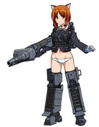 Rule 34 | 10s, 1girl, animal ears, armor, cannon, circle echime, crossover, girls und panzer, gloves, gun, headgear, highres, mecha, mecha musume, military, military vehicle, motor vehicle, nishizumi miho, panties, panzer iv, personification, robot, solo, strike witches, striker unit, tank, turret, underwear, weapon, white panties, world war ii, world witches series